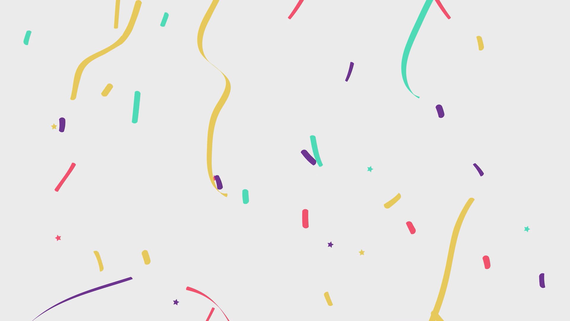 Video of flying colorful confetti on a white background