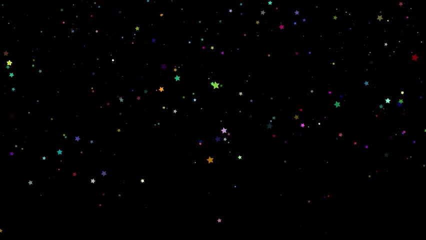 Video background with falling stars in different colors