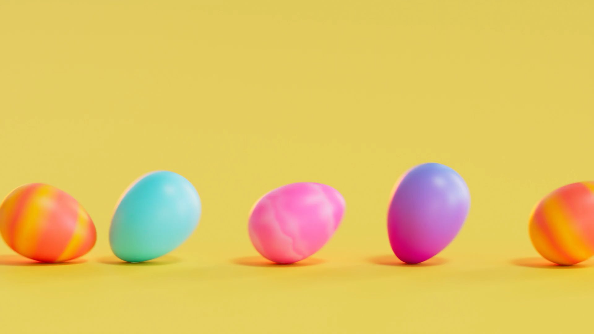 Video of rolling colorful Easter Eggs