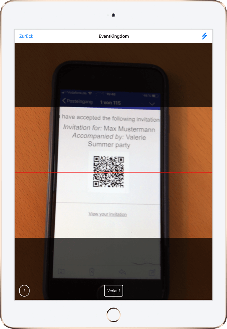 QR code reader to quickly check in guests by scanning their check in QR codes