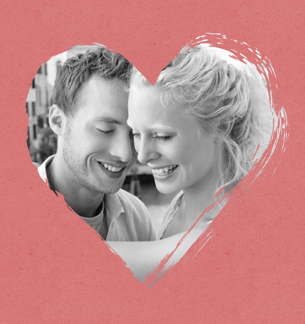 Love Customizable online Photo Invitation with Pink heart.