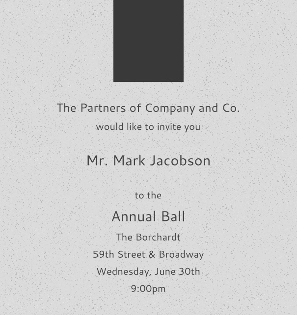 Light Grey Corporate E-Invitation with Dark Logo, perfect for Company Events with Guest Management