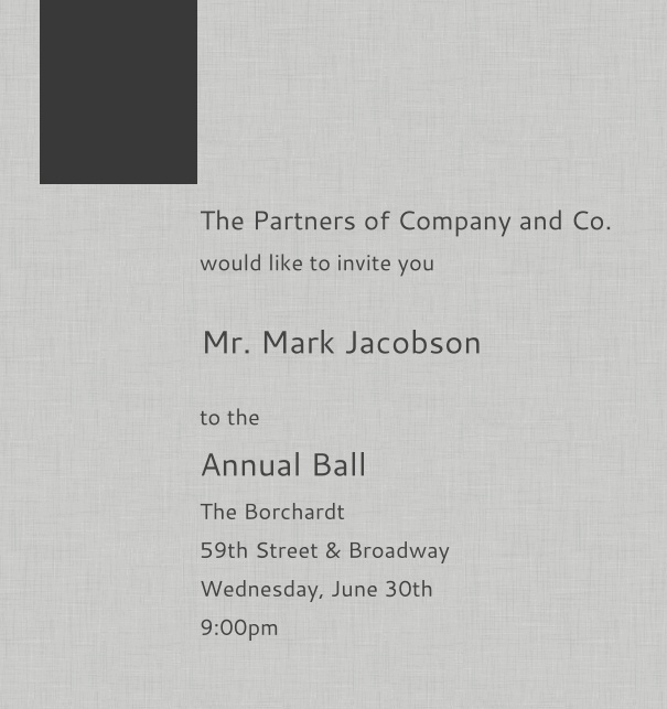 Light Grey Corporate Formal Invitation with Logo and Guest Management, for Events and Professional Functions.