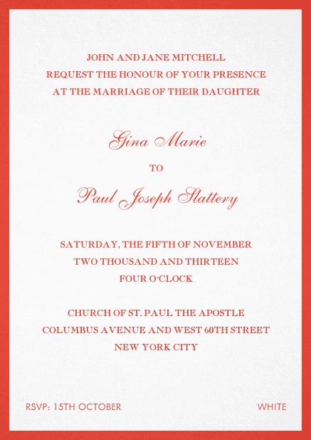 Invitation card with frame.