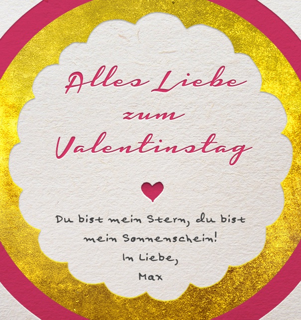 Online Liebesbrief mit Text Alles Liebe zum Valentinstag.