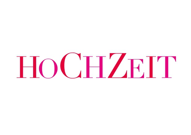 Online Hochzeitskarte mit dem rosafarbenen Wort "Hochzeit".