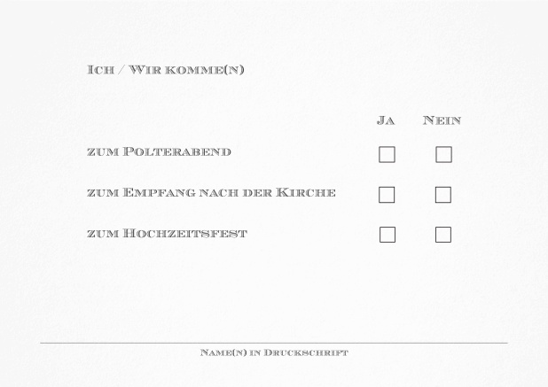Passende Antwortkarte für Design Tag in Heidelberg Grau.