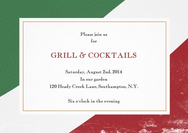 Invitation card with editable text field and frame in several color variations.