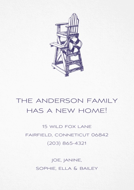 Card with blue wood chair and editable text field.
