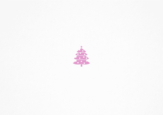 Christmas invitation card with tiny Christmas tree and Christmas decoration for Christmas parties. Pink.