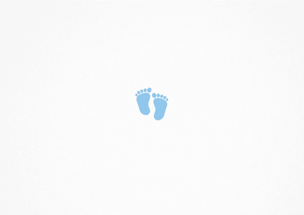 Birth announcement card with tiny baby feet in various colors and many photo and text options. Blue.