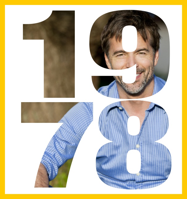 Born 1978 large - Yellow - 40th Birthday Online invitation card with 1978 on it, perfect for parties for your 40th Birthday Yellow.