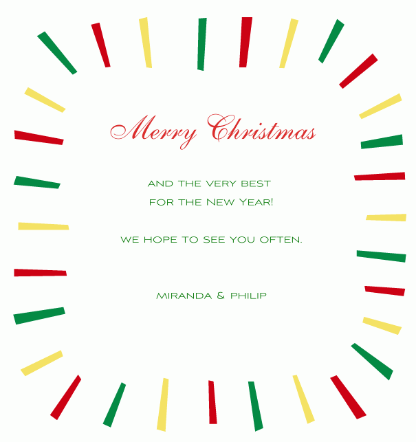 Animated Christmas Card with blinking frame in Gold, Green and Red.