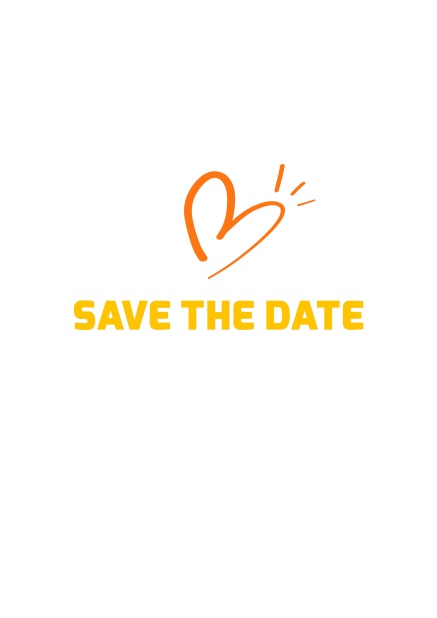 Online Save the date Karte mit witzigem Herz Weiss.