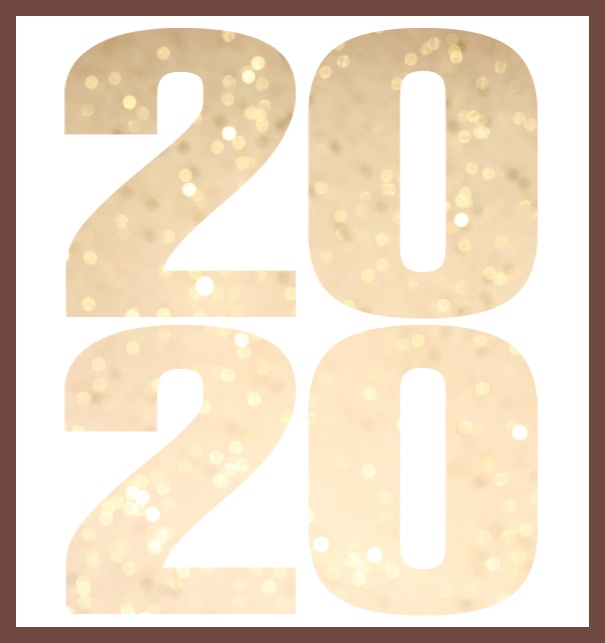 Online invitation card for 2020 events with cut out 2020 for own photo.
