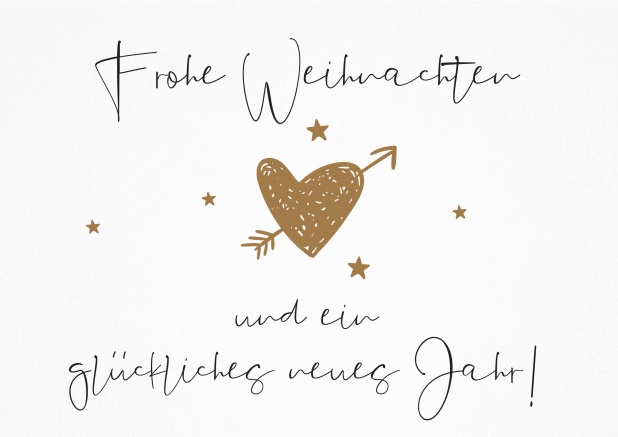 Weihnachtskarte mit Liebesherz