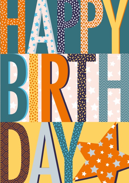Online Grusskarte zum Geburtstag mit Happy Birthday Text