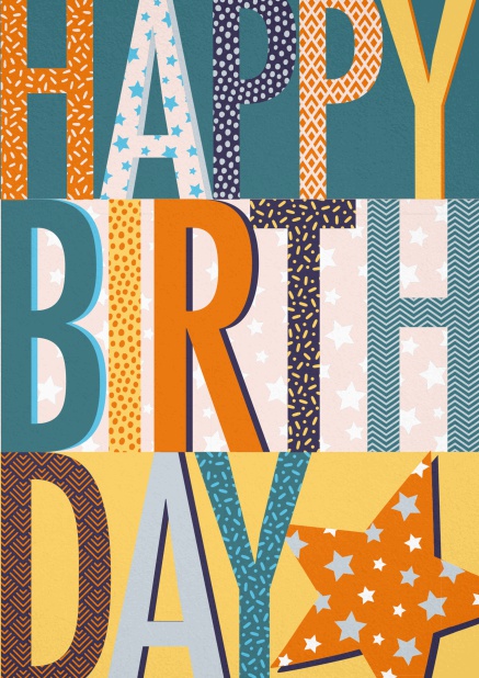Grusskarte zum Geburtstag mit Happy Birthday Text
