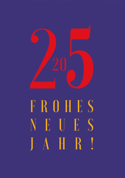 Frohes Neues Jahr 25 Grusskarte