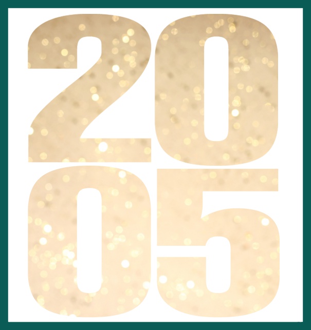 Online Invitation card with cut out 2005 for own photo Green.