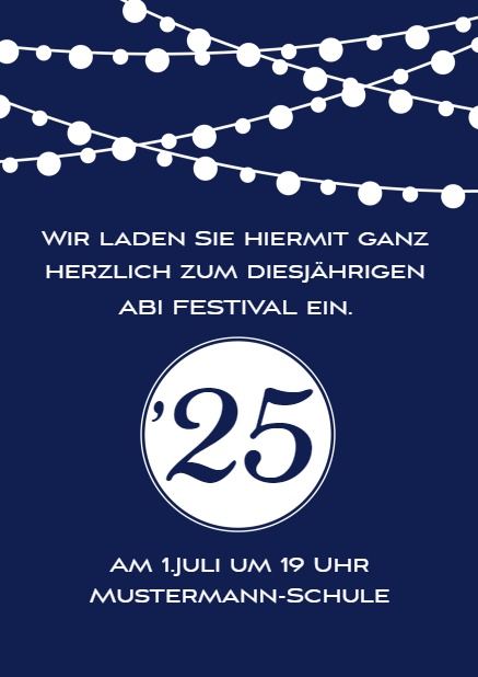 Online Einladungskarte zur Abschlussfeier für den Jahrgang 2025 Marine.