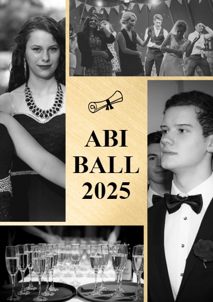 Online Einladung zum Abi-Ball mit 4 eigenen Fotos