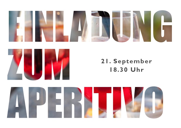 Aperitivo mit Foto - Cocktails Online Einladungskarte mit ausgeschnittenem Einladung zum Aperitivo Text