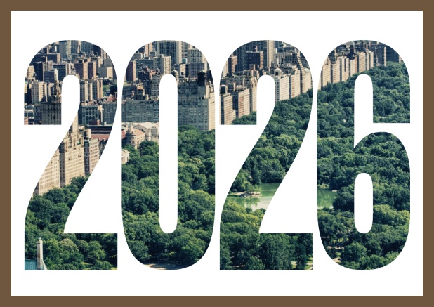 Landscape Online Invitation card with cut out 2026 Gold.