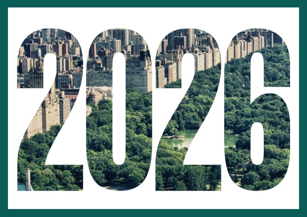 Landscape Online Invitation card with cut out 2026 Green.