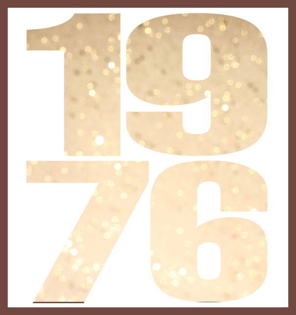 Oniine invitation card with cut out 1976 for own photo Gold.