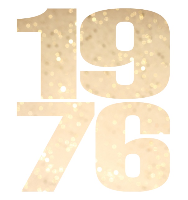 Oniine invitation card with cut out 1976 for own photo White.