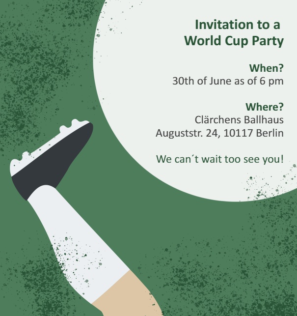 Online Invitation card desiged as a bicycle kick.