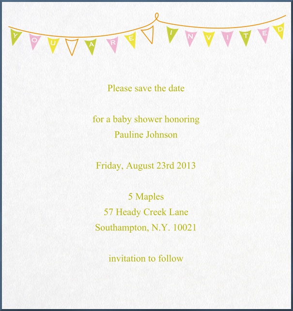 Save the Date Card for birthdays with colored flags and blue border.