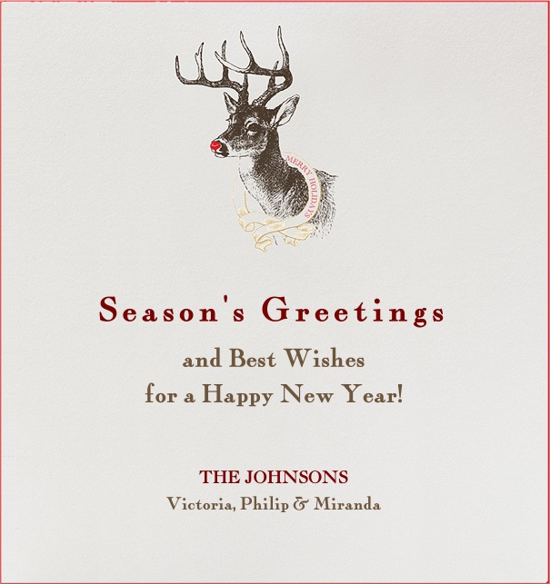 Christmas Card Online with Rudolph the Red nose Reindeer.