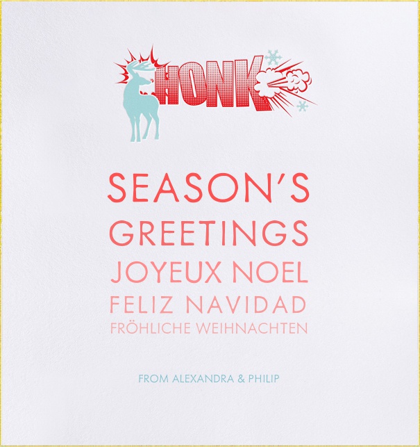 Online Weihnachtskarte mit Rentier.