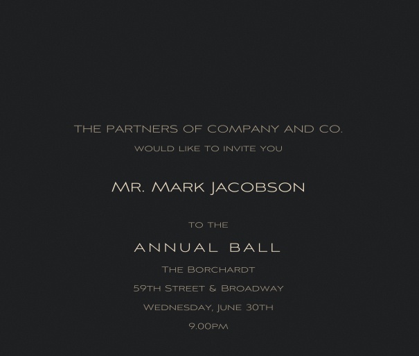 Black Formal Corporate Invitation Online.