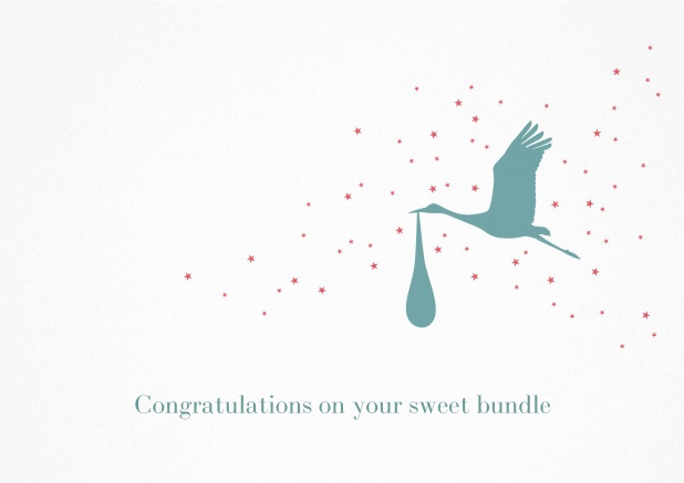 Congratulations card with stork.