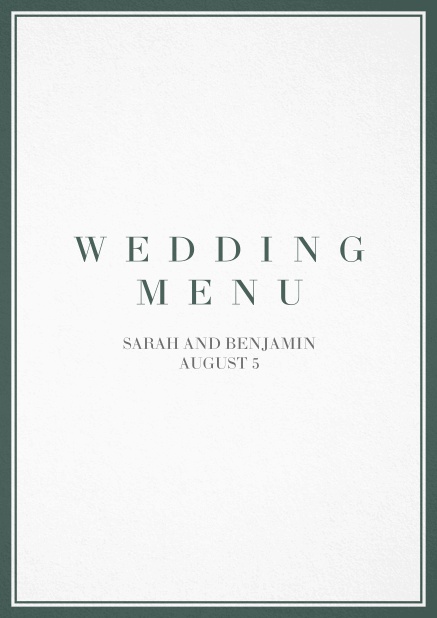 Menu card with grey border and editable text. Green.