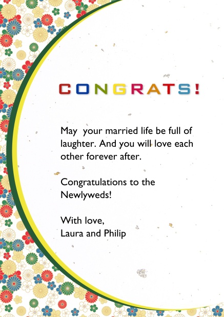 Say congrats with this fine online congratulations card.