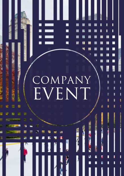 Online Corporate invitation photo card with matrix design in dark colors.