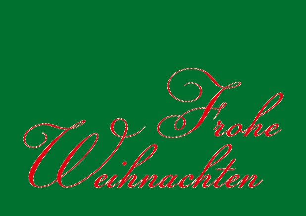 Online Weihnachtskarte mit rotem Frohe Weihnachten auf grünem Hintergrund