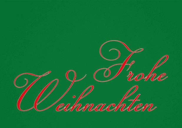 Weihnachtskarte mit rotem Frohe Weihnachten auf grünem Hintergrund