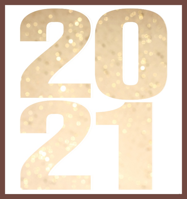 2021 golden - Gold - Corporate Online invitation card with cut out large 2021 for your own photo Gold.