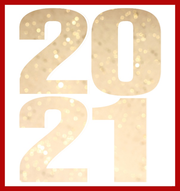 2021 golden - Red - Corporate Online invitation card with cut out large 2021 for your own photo Red.