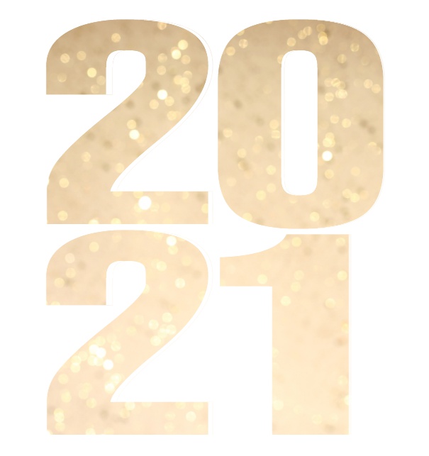 2021 golden - White - Corporate Online invitation card with cut out large 2021 for your own photo White.
