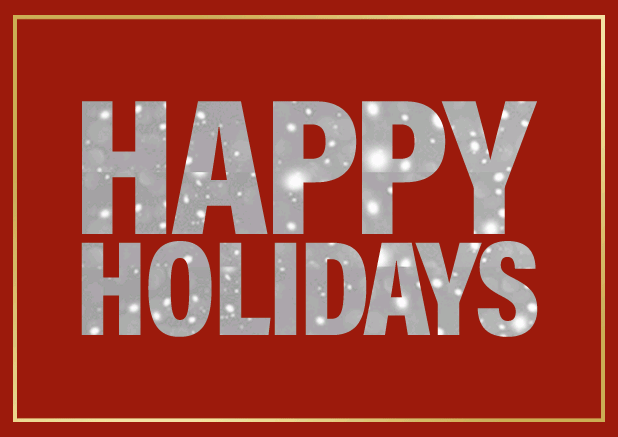 Happy Holidays red animated - most popular Red Holiday card with snow animated Happy Holiday