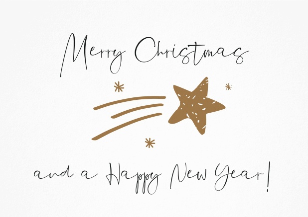 Christmas card with golden shooting star