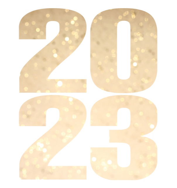 2023 ausgeschnitten gross - Weiss - Geschäftskunden Online Einladungskarte mit ausgeschnittener 2023 für Ihr eigenes Foto. Weiss.