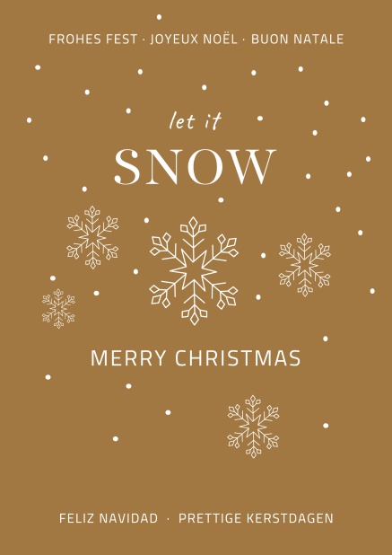 Online Goldene Weihnachtskarte mit Let it Snow