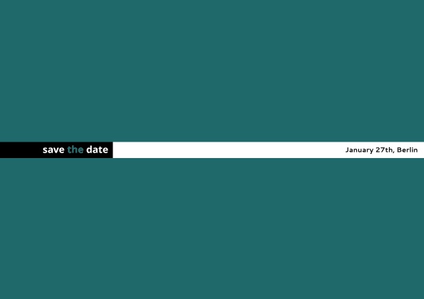 minimalistisch gestaltete save the date Karte Grün.